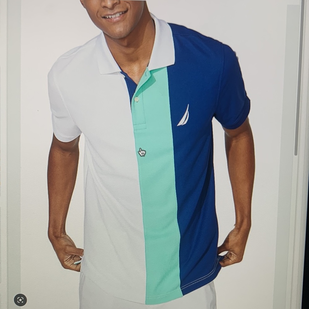 ✅ Nautica Men's Classic-Fit Navtech Colorblock Size M